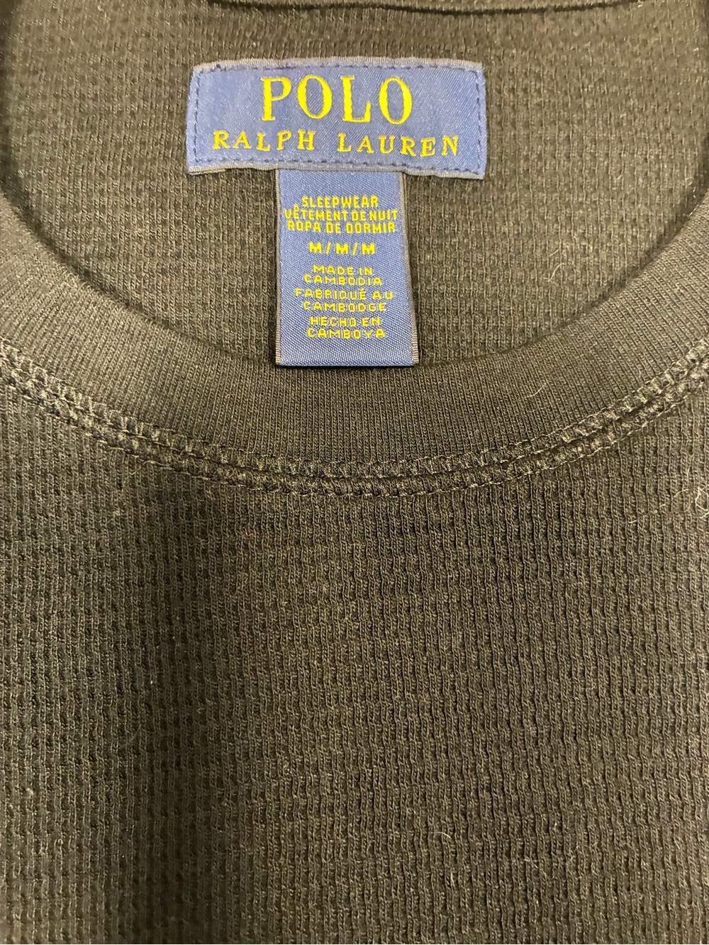Polo Ralph Lauren Men’s Sleepwear Long Sleeve Bear Embroidered Thermal Top - Picture 2 of 8